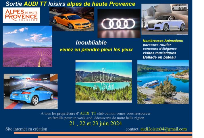 Sortie AUDI TT loisirs alpes de haute Provence