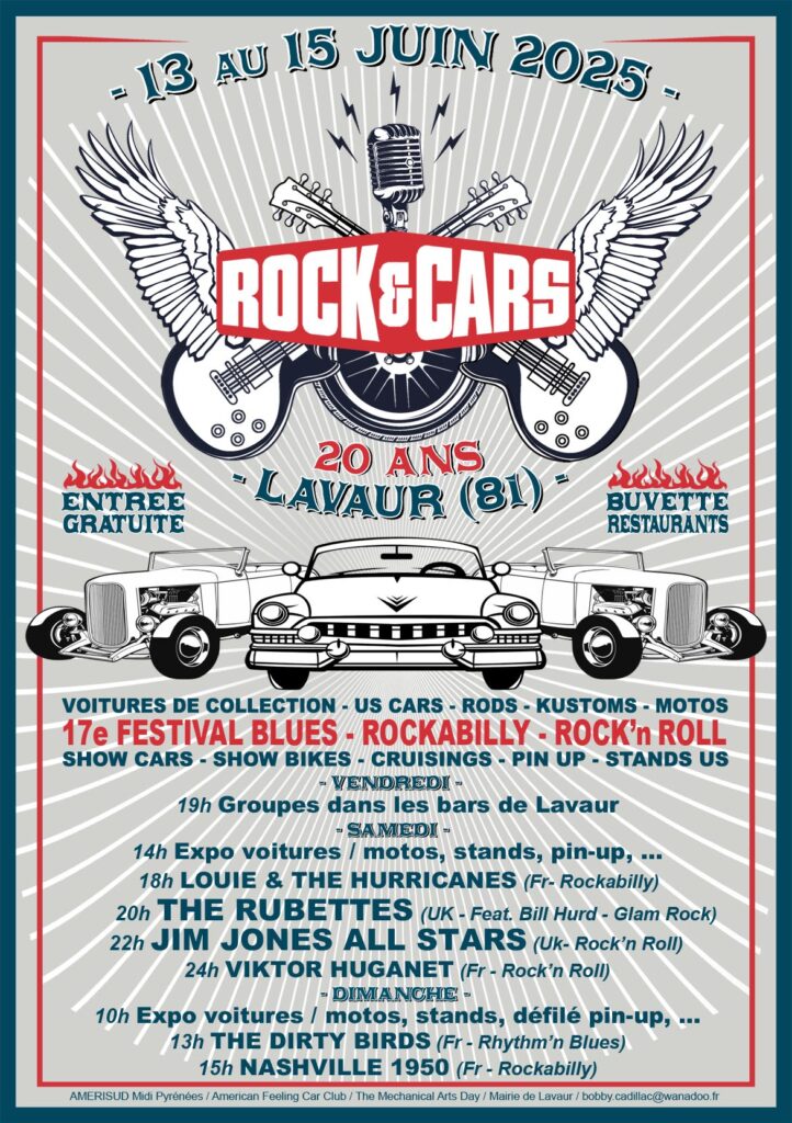 Festival  ROCK’&’CARS à Lavaur (81) du 13 au 15 juin 2025