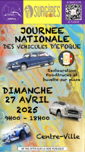 JOURNEE NATIONALE DES VEHICULES D&rsquo;EPOQUE A SURGERES