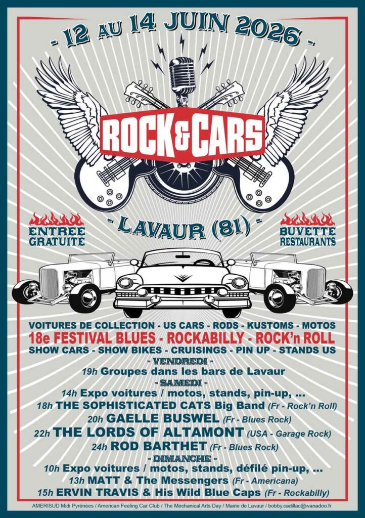 Festival ROCK’&’CARS à Lavaur (81) du 12 au 14 juin 2026