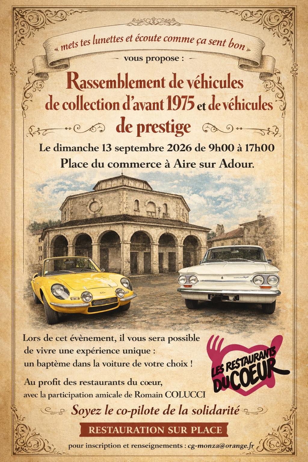 Rassemblement de véhicules de collection d&rsquo;avant 1975