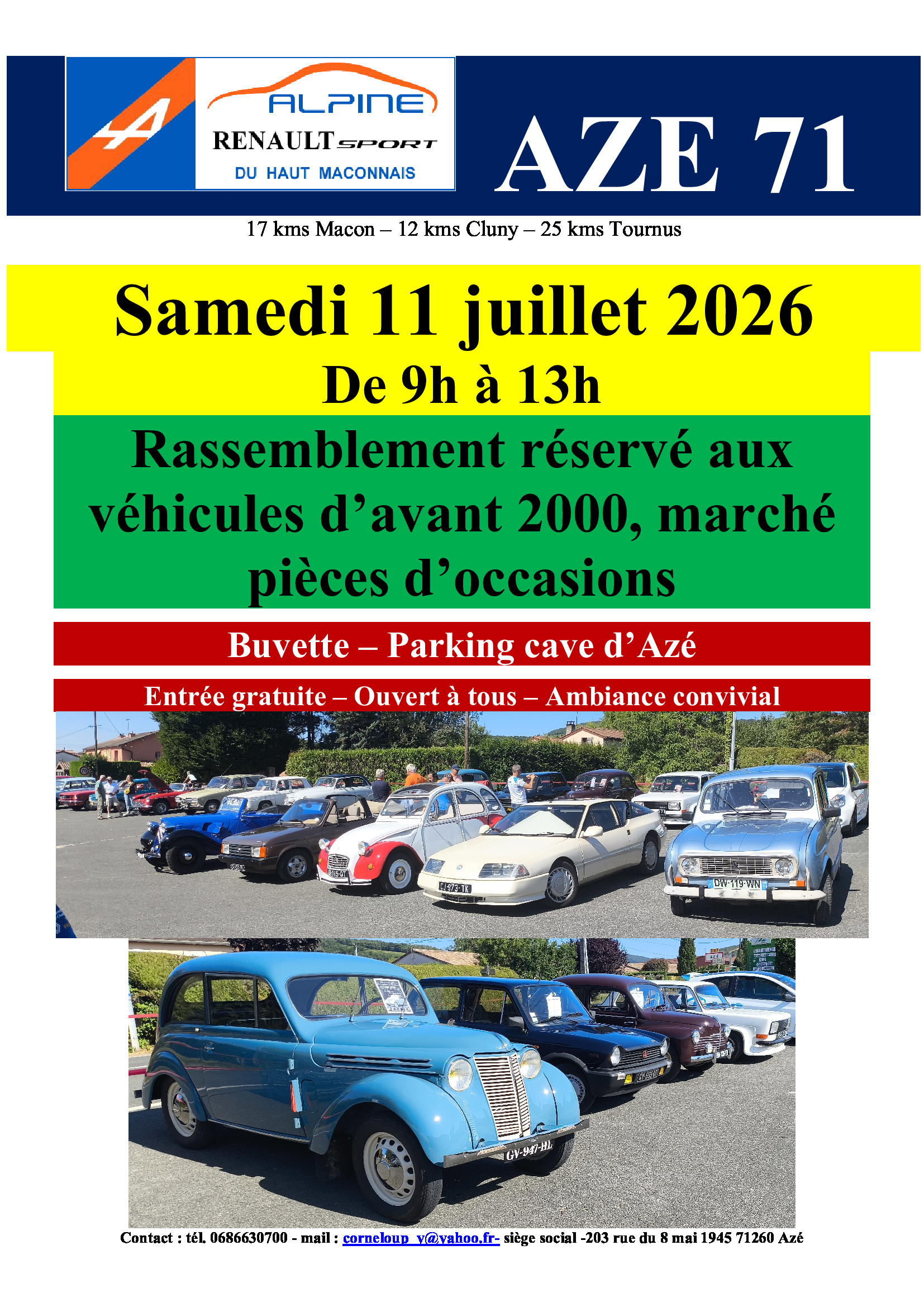 Exposition autos/motos/ véhicules historiques, de prestiges d&rsquo;avant 2000