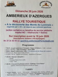 Rallye touristique Entre Saône et Beaujolais