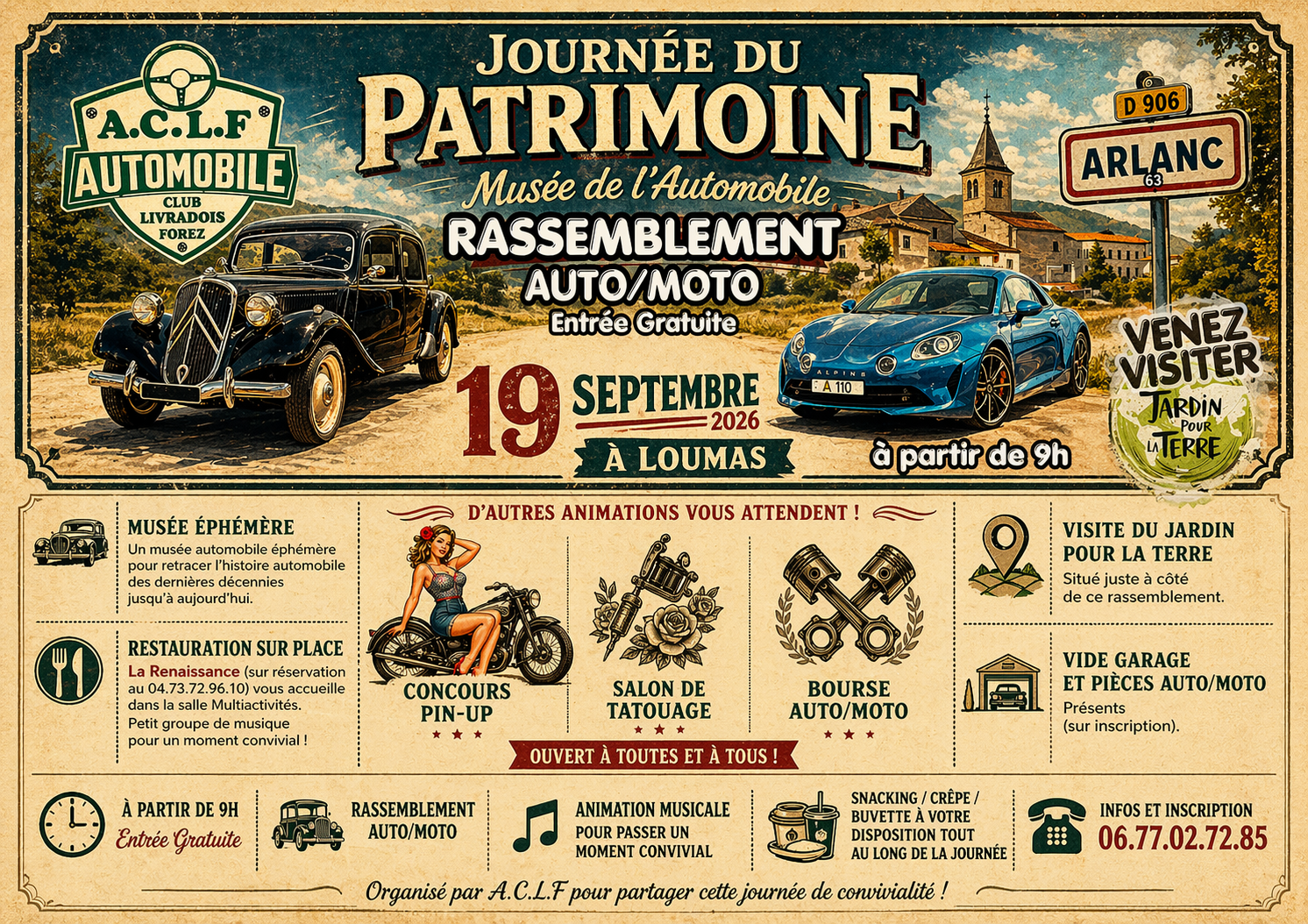 journée du patrimoine et rassemblement auto/moto