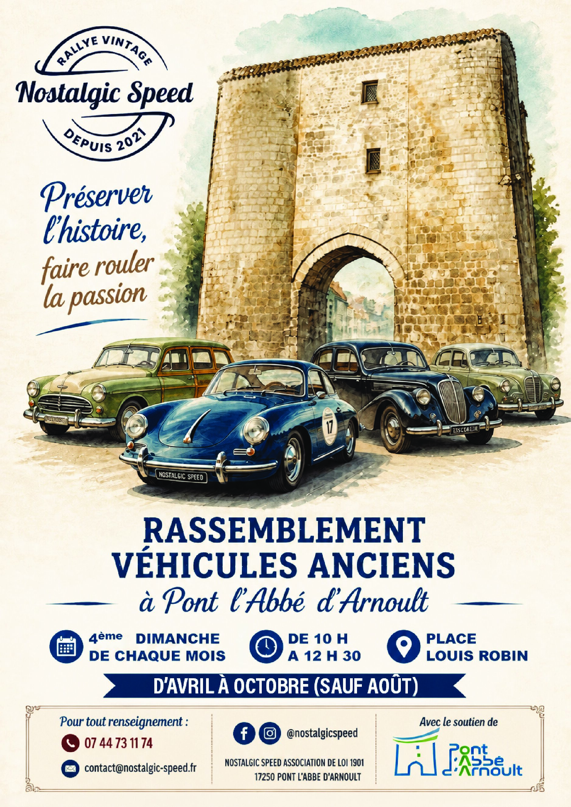 Rassemblement de véhicules anciens à Pont l&rsquo;Abbé d&rsquo;Arnoult