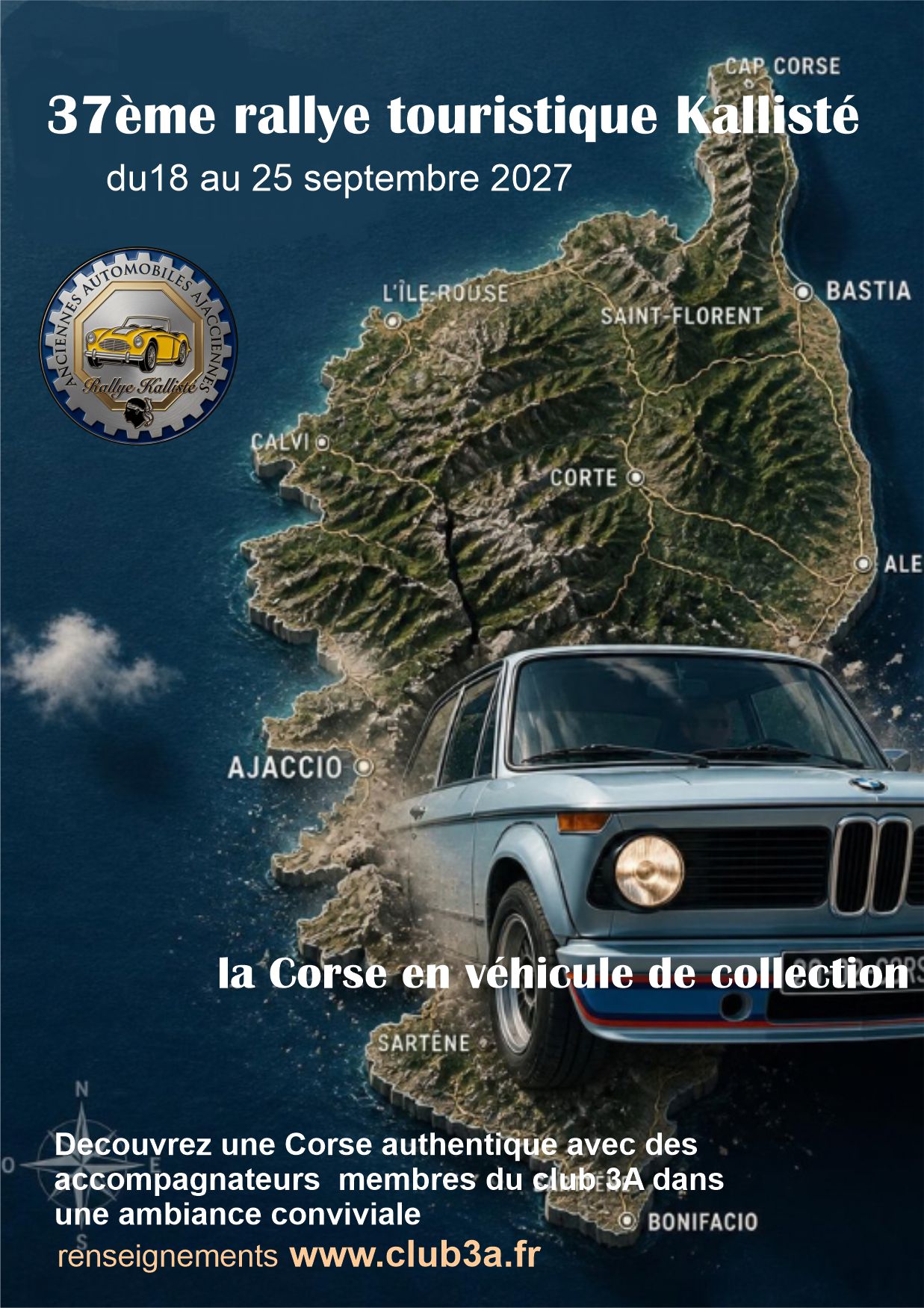 rallye touristique Kallisté la Corse en véhicule de collection